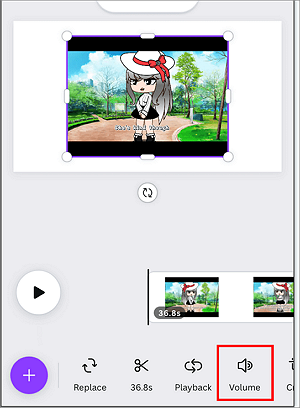 canva tap Lautstärkesymbol