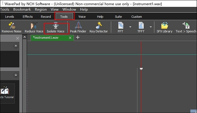 scegli gli strumenti e isola la voce