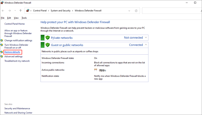按一下恢復預設值