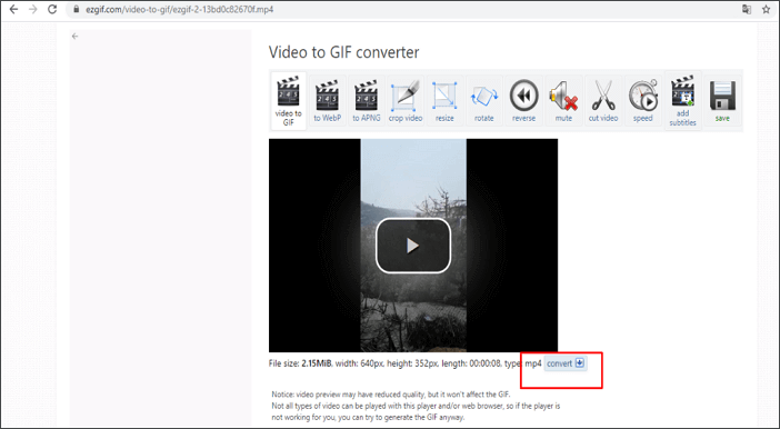 Editor para transformar vídeo em GIF