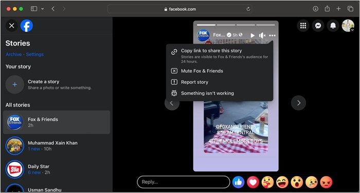 複製 Facebook 故事鏈接