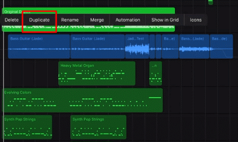 duplicarbotón garageband