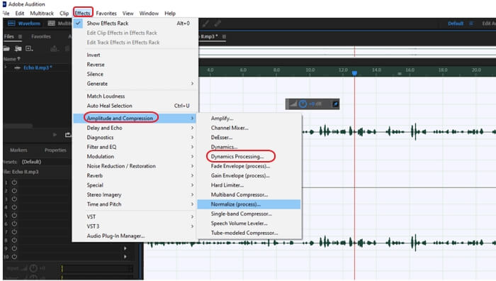 Efecto dinámico Adobe Audition