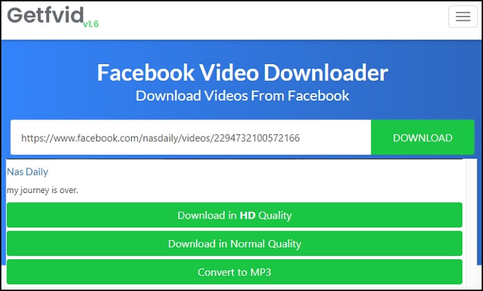 Converti video di Facebook in MP3 online