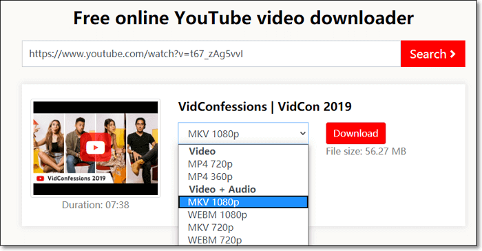 Convertire YouTube in MKV con Fastconverter