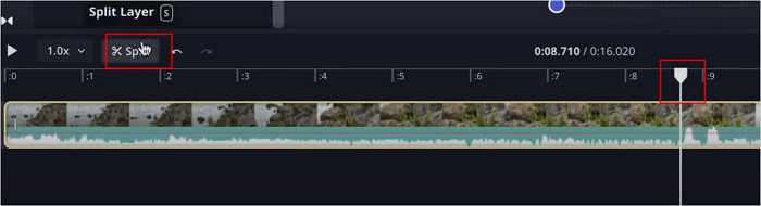 pulsa el botón dividir