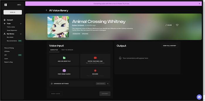 animal crossing voice generator kits ai