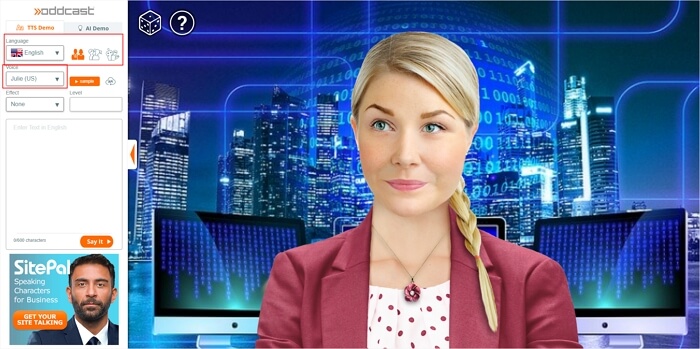 choose your language, gender, and voice