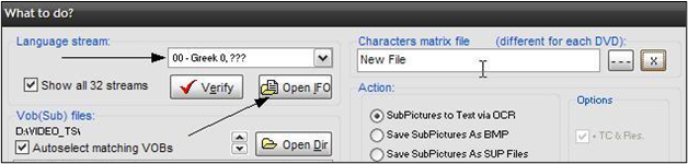 Botão VOB e carregue o arquivo IFO