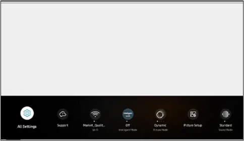 Abra as configurações da sua TV Samsung