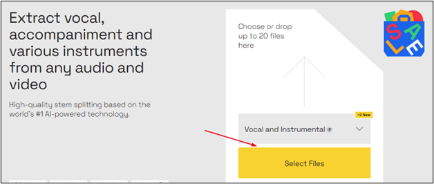 seleccionar archivos lalal