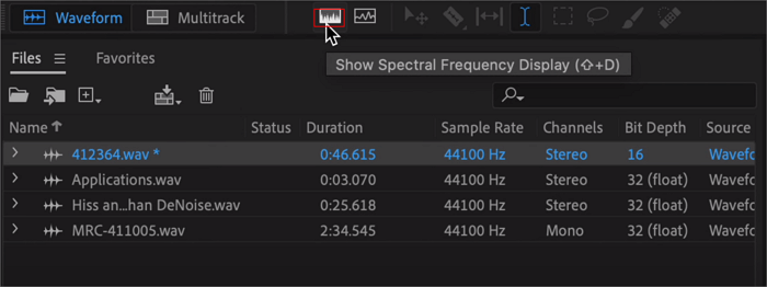 Spectral Frequency Display