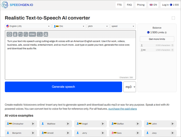 eric text to speech voice program