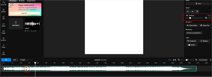 bajar el sonido de una sección concreta