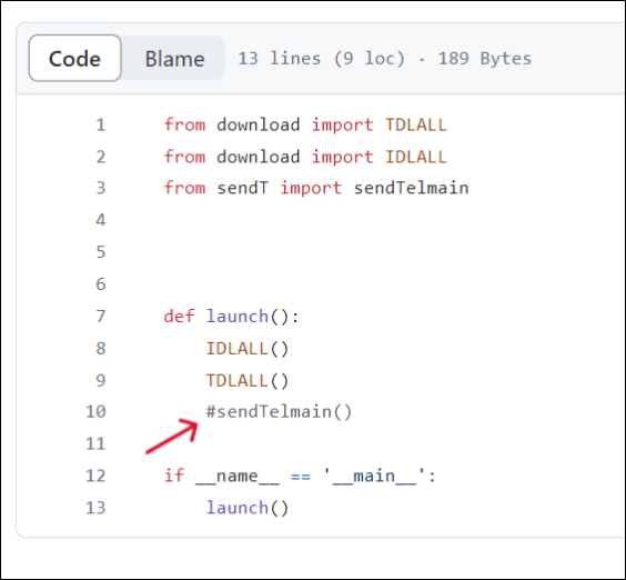 remova o comentário-sendtelmain-function.png