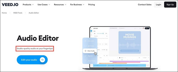 veed io ai potenciador de audio