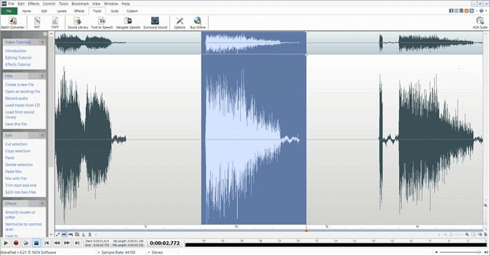 audio mixer software - WavePad