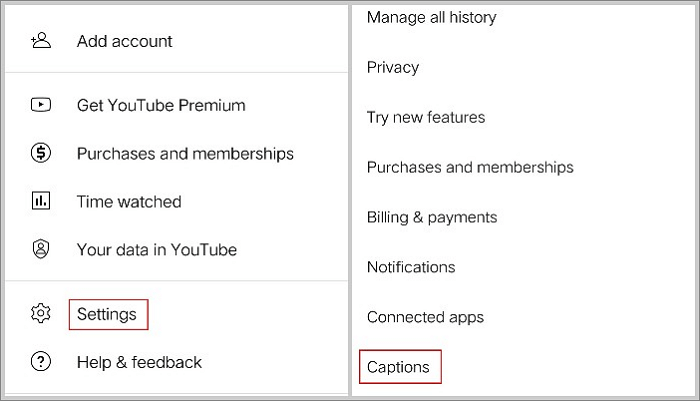 youtube android setting