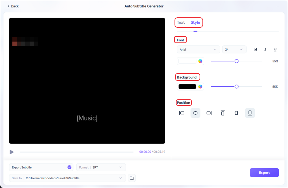 set up subtitles