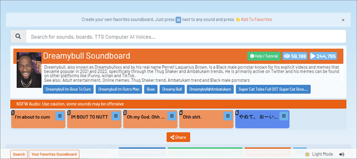 101 placas de som dreamybull soundboard