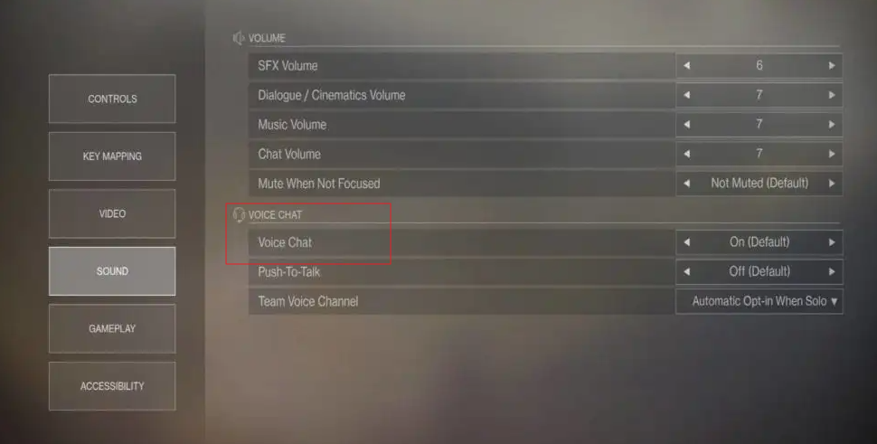 paramètres du chat vocal de destiny 2