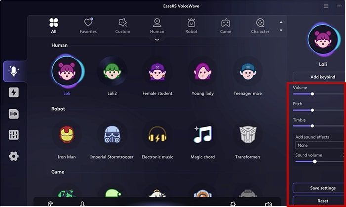 Satz für Ihre Stimme