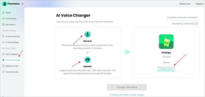 trocador de voz gnarpy fino