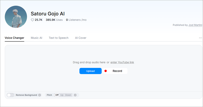 trocador de voz do gojo Lalals