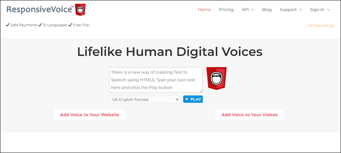 Texto a voz ResponsiveVoice