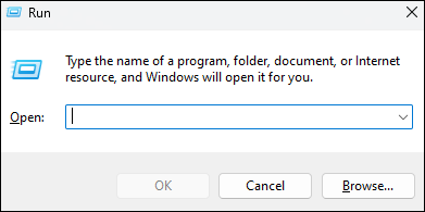 exécuter la boîte de dialogue