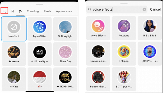 Suche nach Spracheffekten