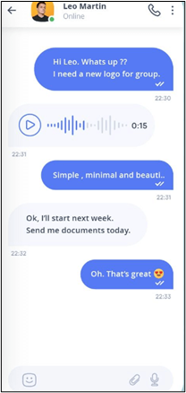 opção de microfone de telegrama