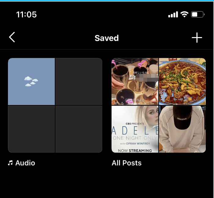 Audio salvato su Instagram