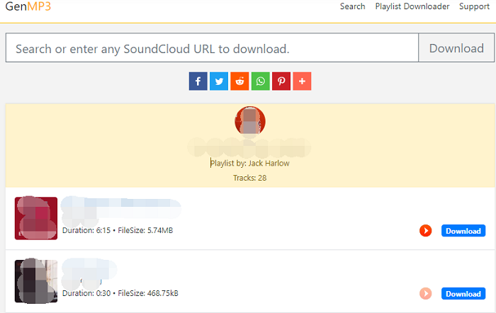 Downloader di playlist SoundCloud online - 3