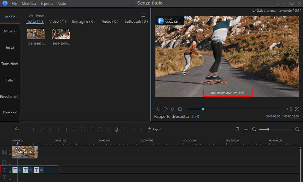 Applicare i sottotitoli estratti a un nuovo video