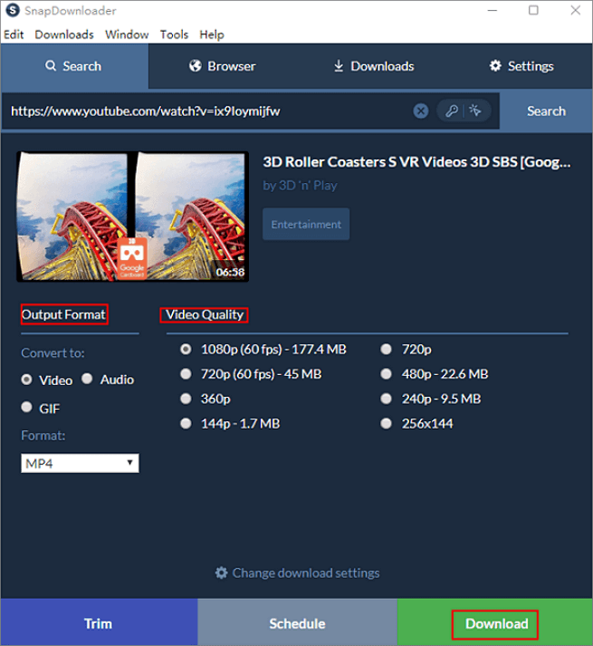 動画をダウンロード