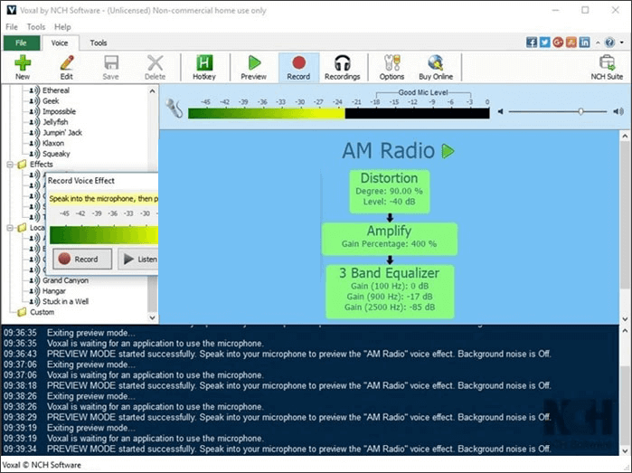 Voxal ボイスチェンジャー 画面