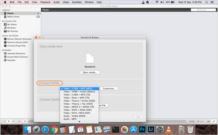 vlc flv轉mp4—步驟2
