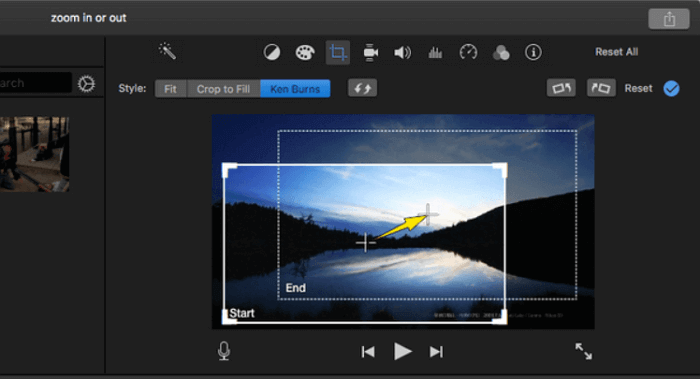 編輯iMovie的開始和結束影格