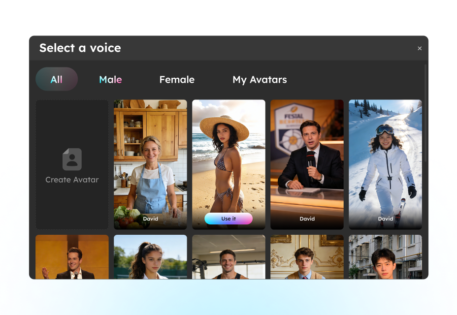 Choose a Virtual Spokesperson